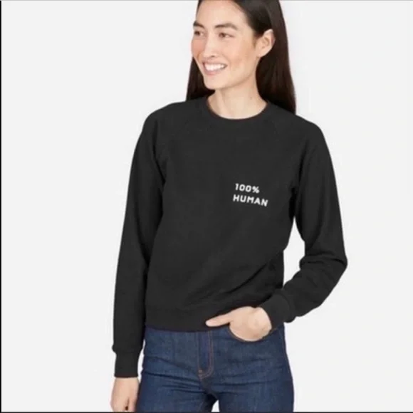 Everlane Black 100% Human Sweatshirt Size XS - Picture 1 of 12